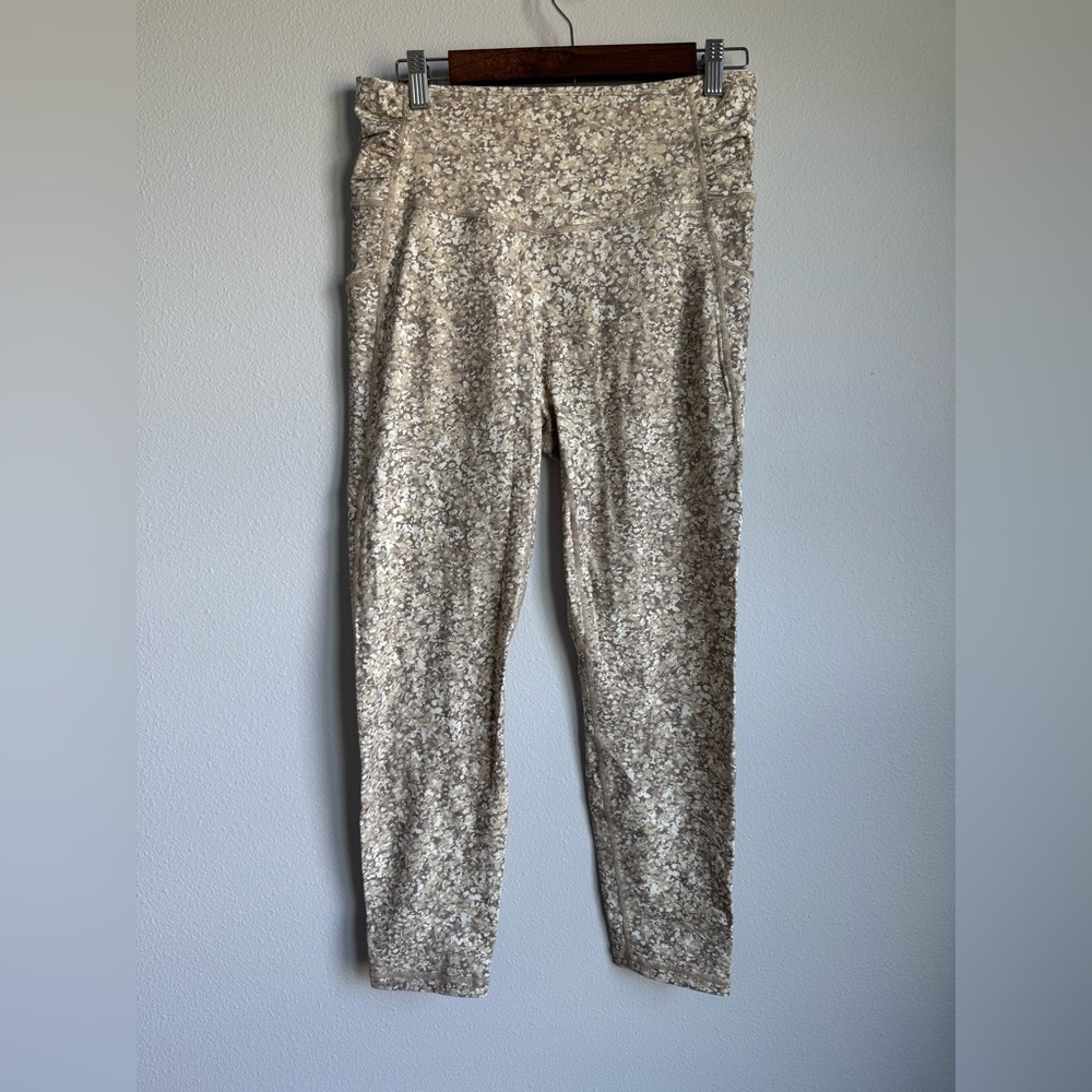 ZYIA Women's Cream Floral Leggings Size 12